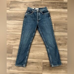 Agolde Riley High Rise Steaigyt Crop Jean in “Control”, Size 23